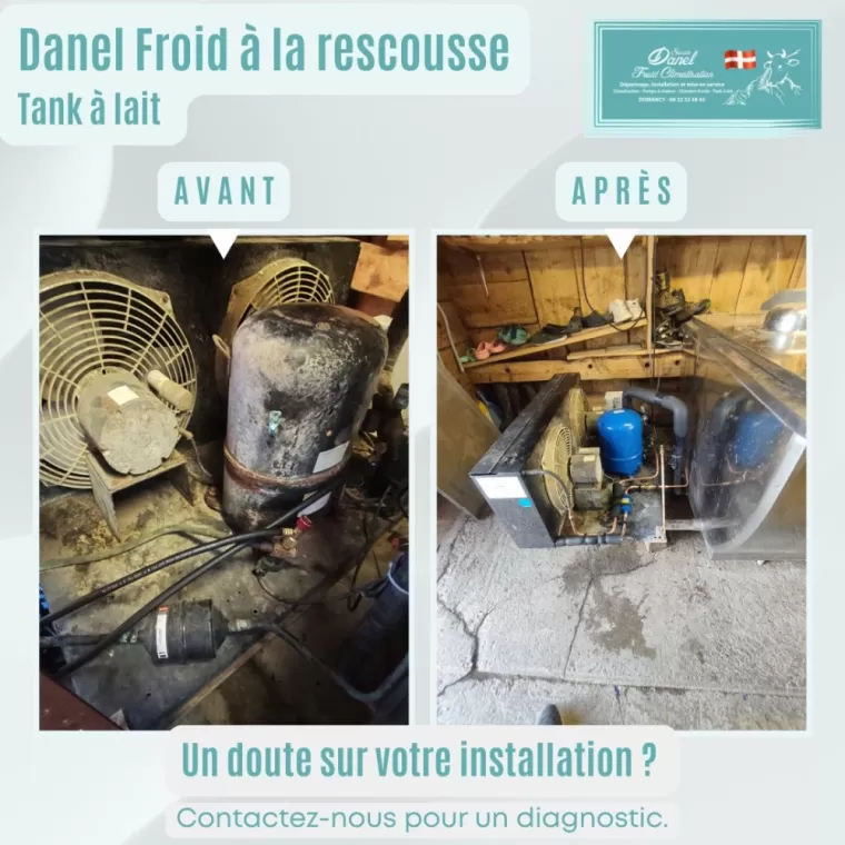 Remplacement compresseur Tank à Lait en ALPAGE , Sallanches, Danel Froid Climatisation